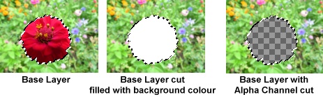 Base layer cut