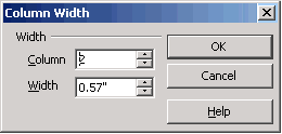 Column Width box