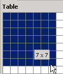 7X7 table