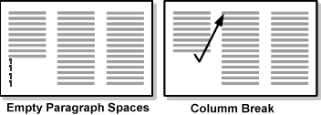 Column break vs paragraphs