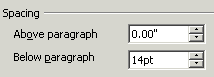 Paragraph Spacing Above and Below